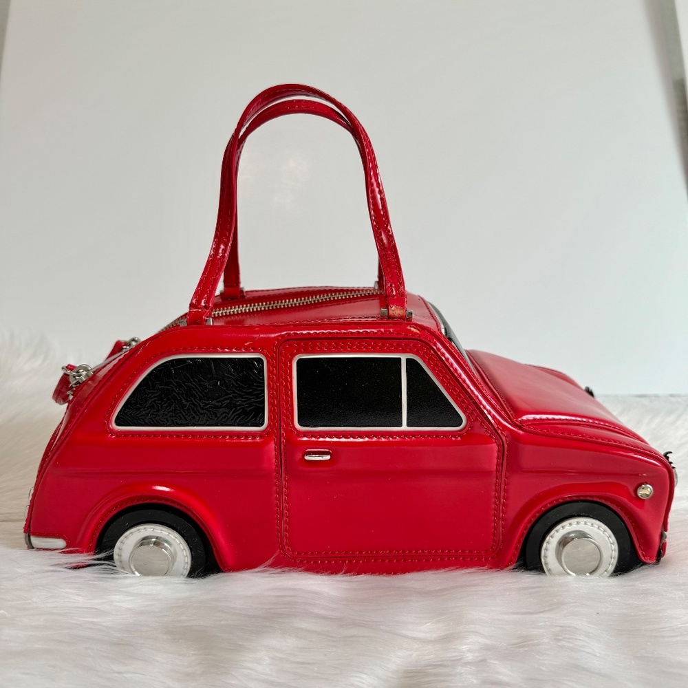 Kate Spade Rose Colored Glasses Red Car Novelty Bag / Leather Red Car Purse - Picture 7 of 16